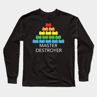 Master Destroyer Lego Brick Black Long Sleeve T-Shirt